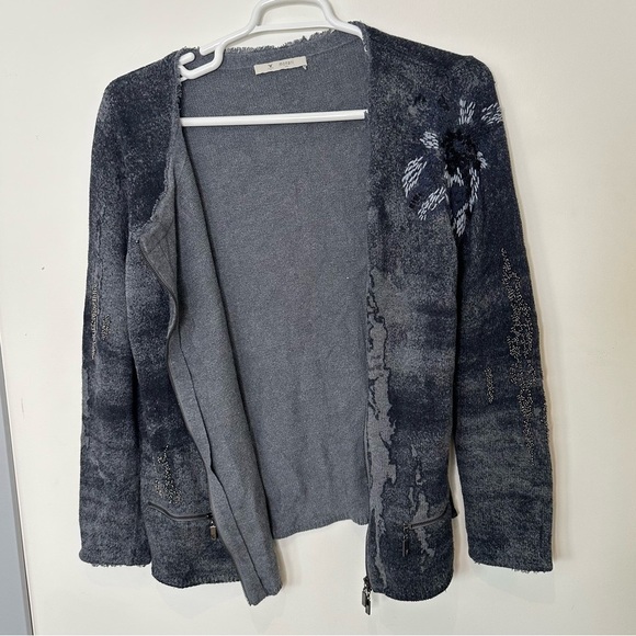 Monari Italia Sweaters - Monari Italia zip up long sleeve sweater jacket